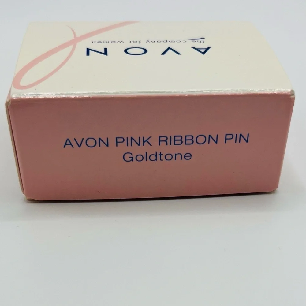 Avon Pink Ribbon Pin Goldtone 2000 Breast Cancer Awareness Boxed